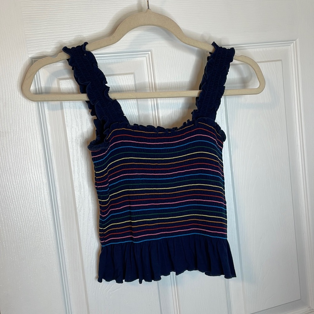 ModCloth crop top size extra small navy peplum style